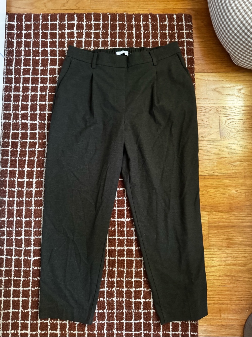 Dark green pleated pants loft